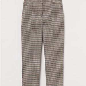 H&M SLACKS Beige Houndstooth- patterned Size:6